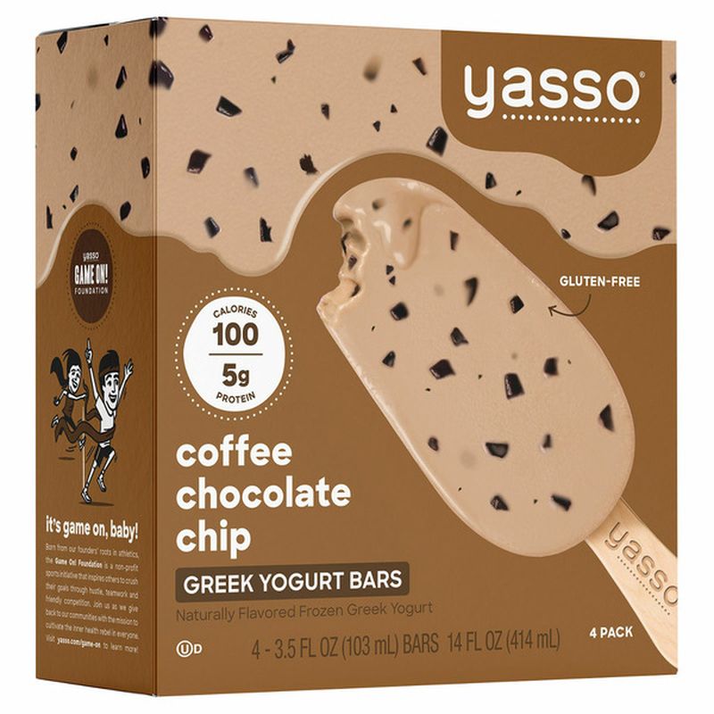 Yasso Frozen Greek Yogurt, Coffee Chocolate Chip Bars, 4 pack Wegmans
