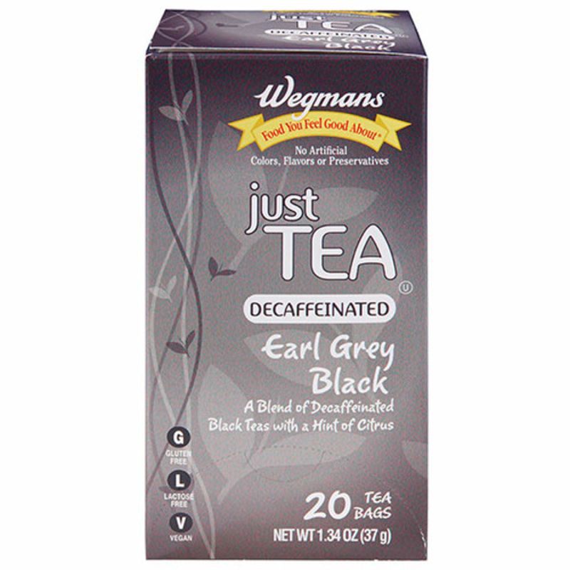 Wegmans Just Tea Decaffeinated Earl Grey Black Tea Bags Wegmans