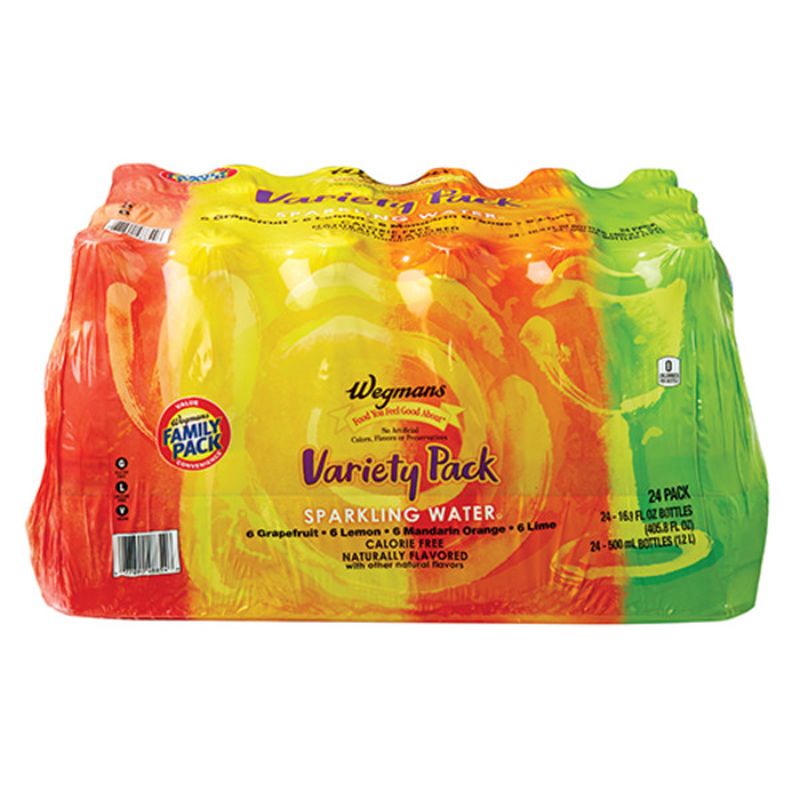 Wegmans Sparkling Water Variety Pack 24 Pack FAMILY PACK Wegmans