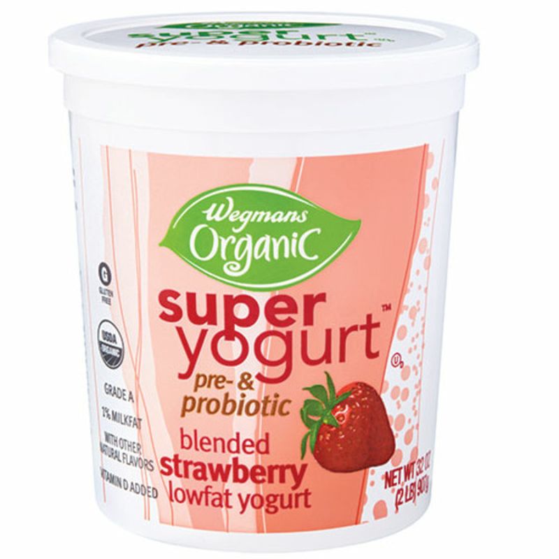 Wegmans Organic Lowfat Strawberry Blended Super Yogurt