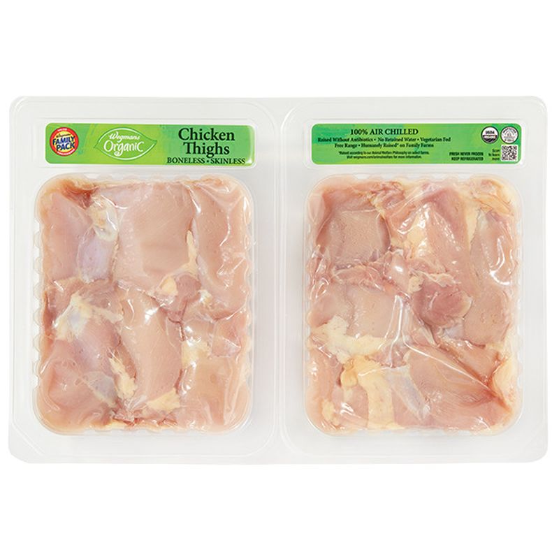 Wegmans Organic Boneless Skinless Chicken Thighs, FAMILY PACK Wegmans