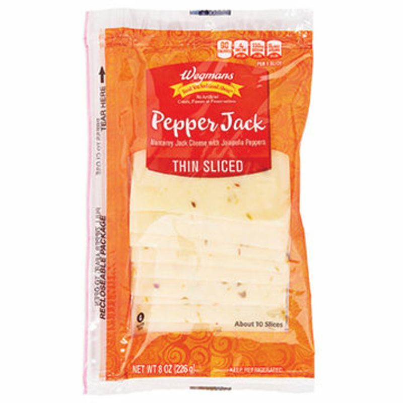 Wegmans Pepper Jack Cheese, Thin Sliced Wegmans