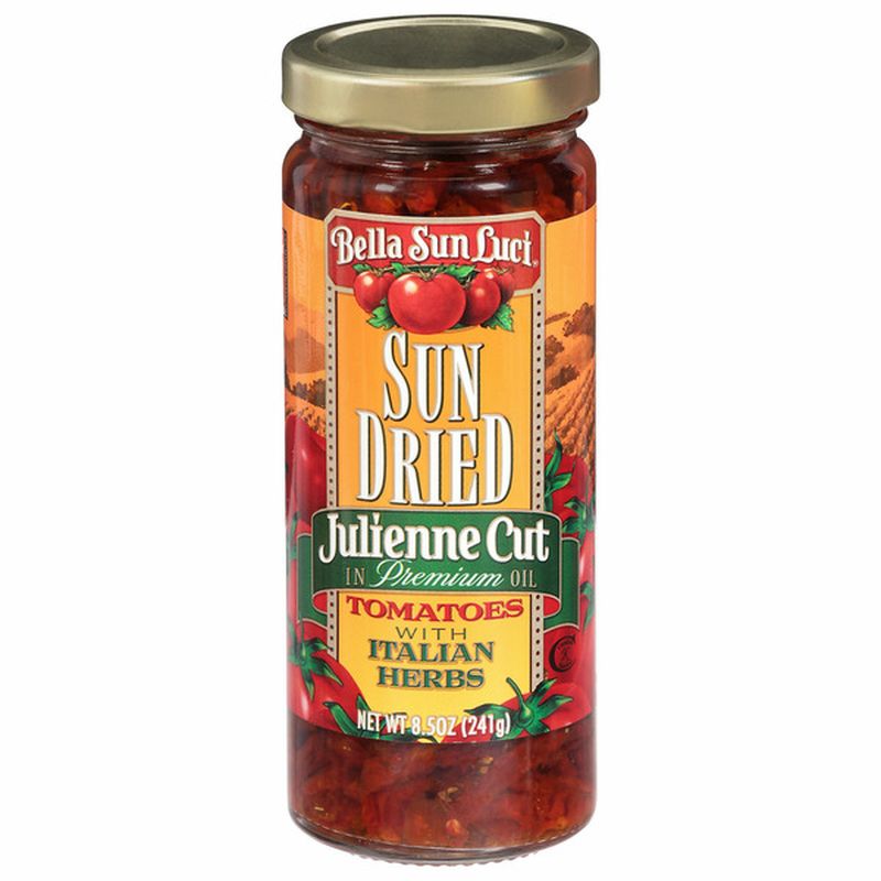 Bella Sun Luci Tomatoes, with Italian Herbs, Sun Dried, Julienne Cut in
