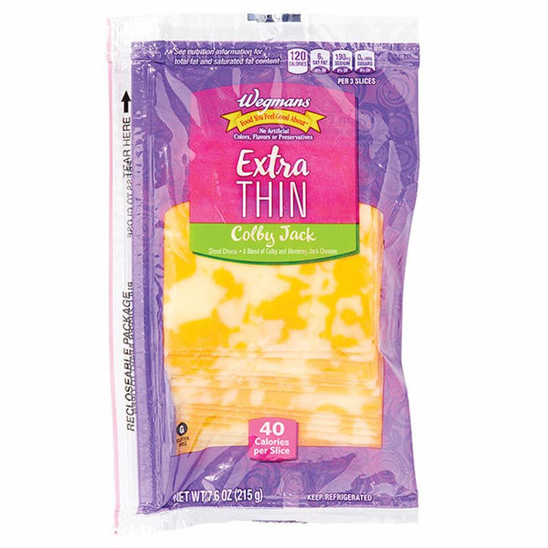 Wegmans Extra Thin Sliced Colby Jack Cheese, 20 Slices Wegmans