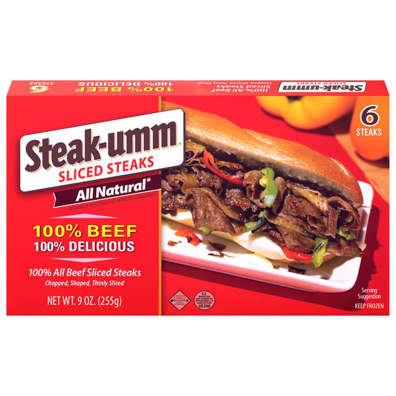 Steakumm Steaks, Sliced, 100 Beef Wegmans