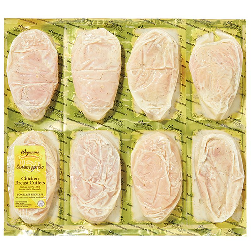 Wegmans Lemon Garlic Chicken Breast Cutlets, Raised without Antibiotics