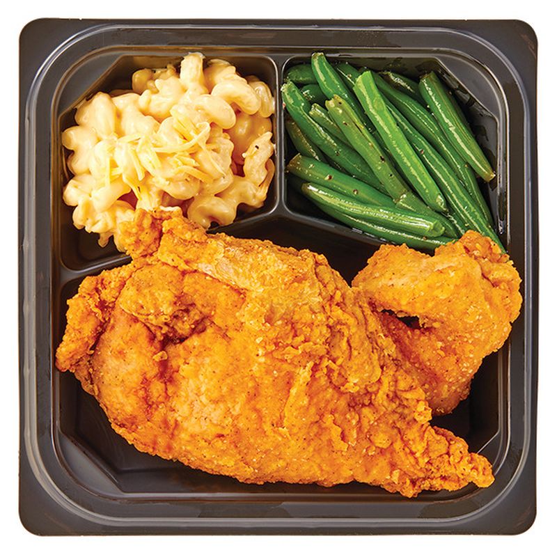 Wegmans Fried Chicken with Macaroni & Cheese and Green Beans (Breast