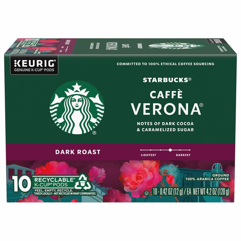 Starbucks Coffee, Dark Roast, Caffee Verona, KCup Pods Wegmans