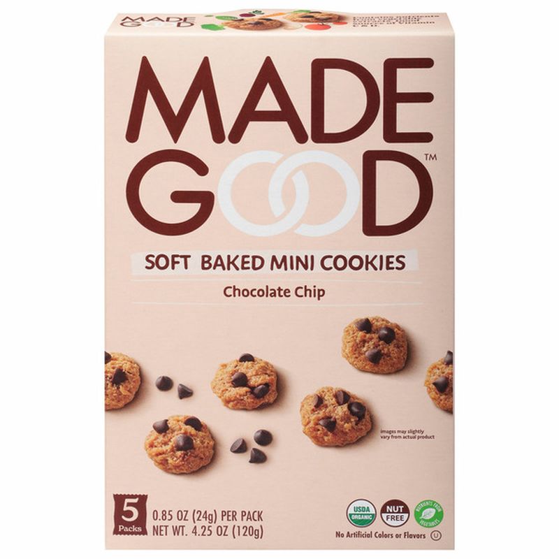 MadeGood Cookies, Mini, Soft Baked, Chocolate Chip Wegmans