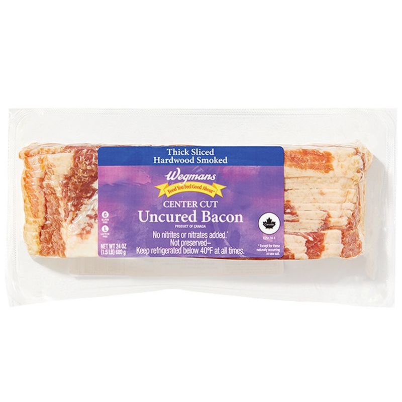 Wegmans Thick Sliced Hardwood Smoked Center Cut Uncured Bacon Wegmans