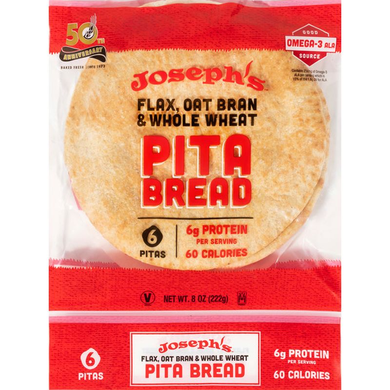 Joseph's Pita Bread, Flax, Oat Bran & Whole Wheat Wegmans