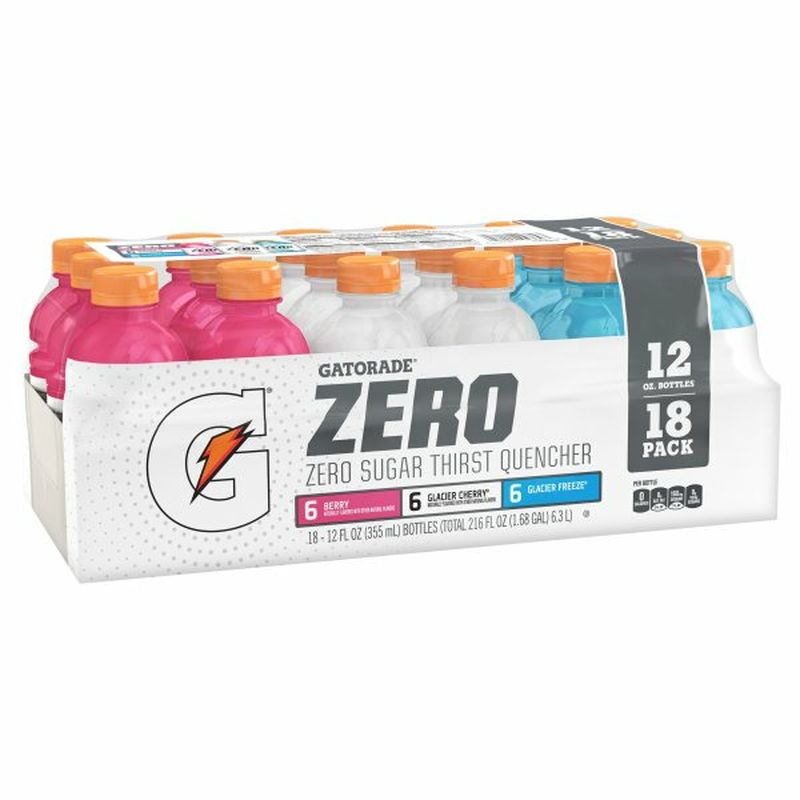 Gatorade Zero Thirst Quencher, Berry, Glacier Cherry, Glacier Freeze, 18 Pack Wegmans