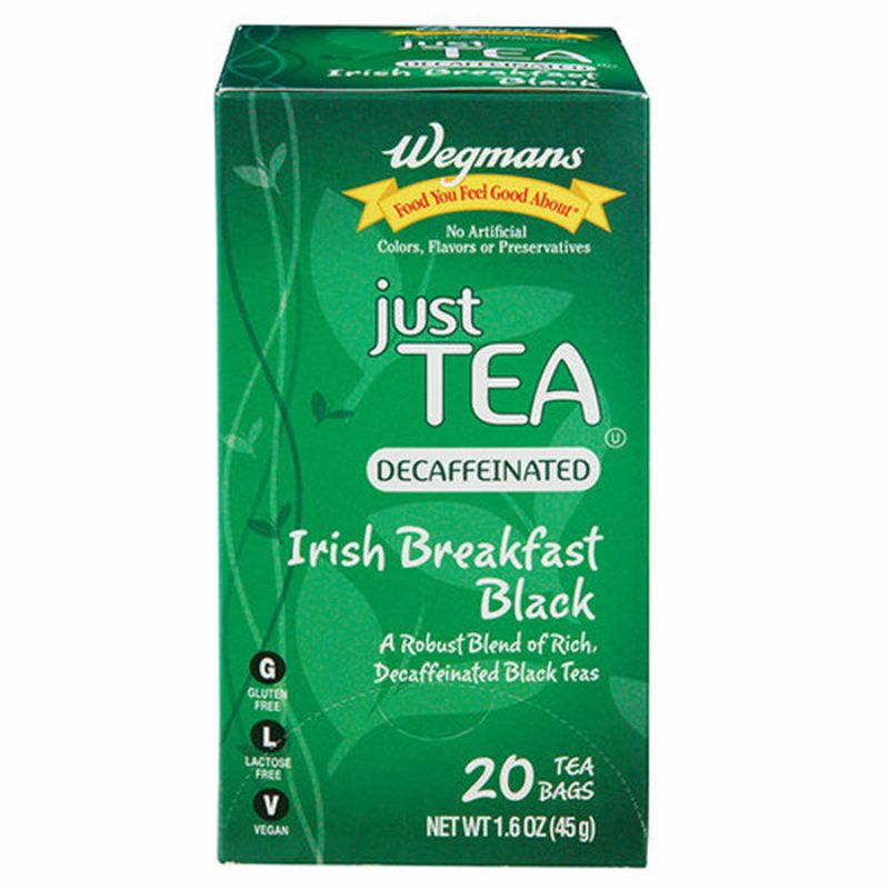 Wegmans Just Tea Decaffeinated Irish Breakfast Black Tea Bags Wegmans