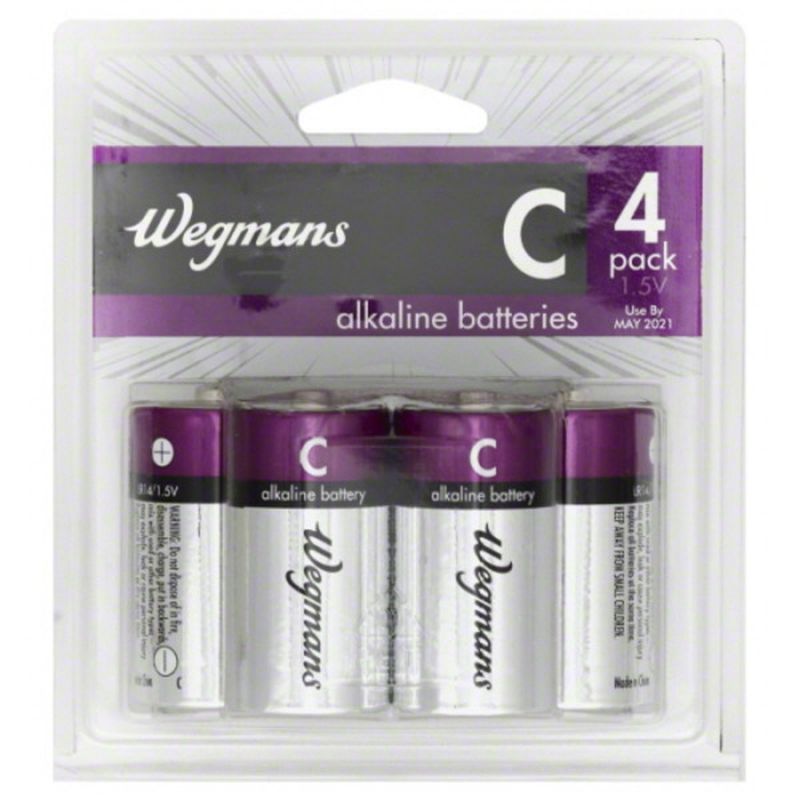 Wegmans Batteries, 4 ct, Size C, Alkaline Wegmans