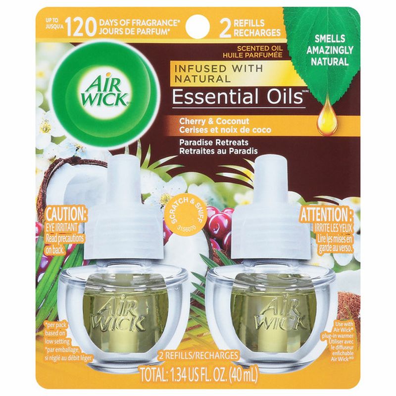Air Wick Essential Oils Scented Oil Refills Cherry Coconut Wegmans
