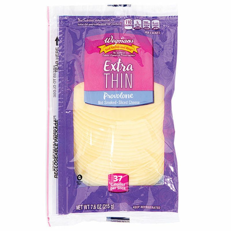 Wegmans Extra Thin Sliced Provolone Cheese, 20 Slices Wegmans