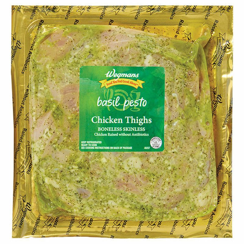 Wegmans Basil Pesto Chicken Thighs, Raised without Antibiotics Wegmans