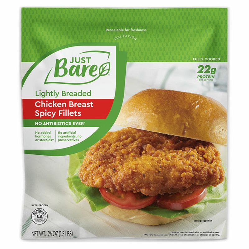 Just Bare Lightly Breaded Spicy Chicken Breast Fillets Wegmans