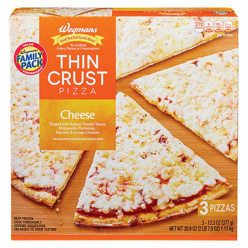 Wegmans Thin Crust Cheese Pizza, 3 Pack, FAMILY PACK Wegmans