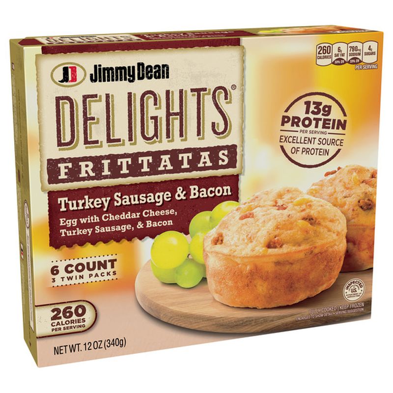 Jimmy Dean Turkey Sausage and Bacon Frittatas, 6 Count (Frozen) Wegmans