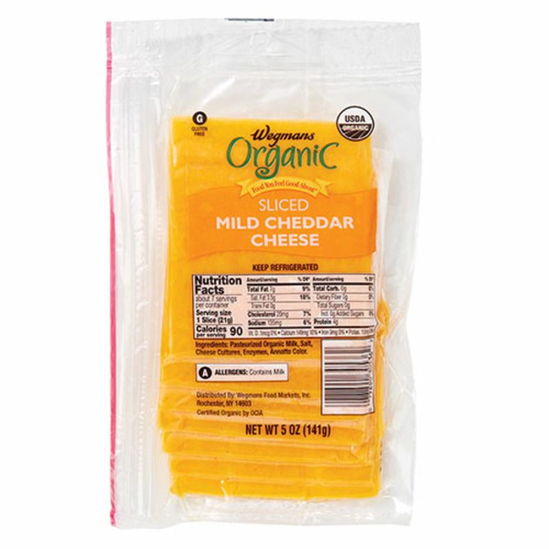 Wegmans Organic Cheddar Cheese, Sliced Wegmans