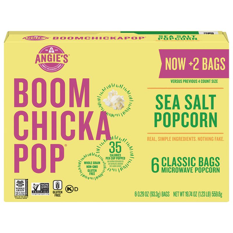 Angie's BOOMCHICKAPOP Microwave Popcorn, Sea Salt Wegmans