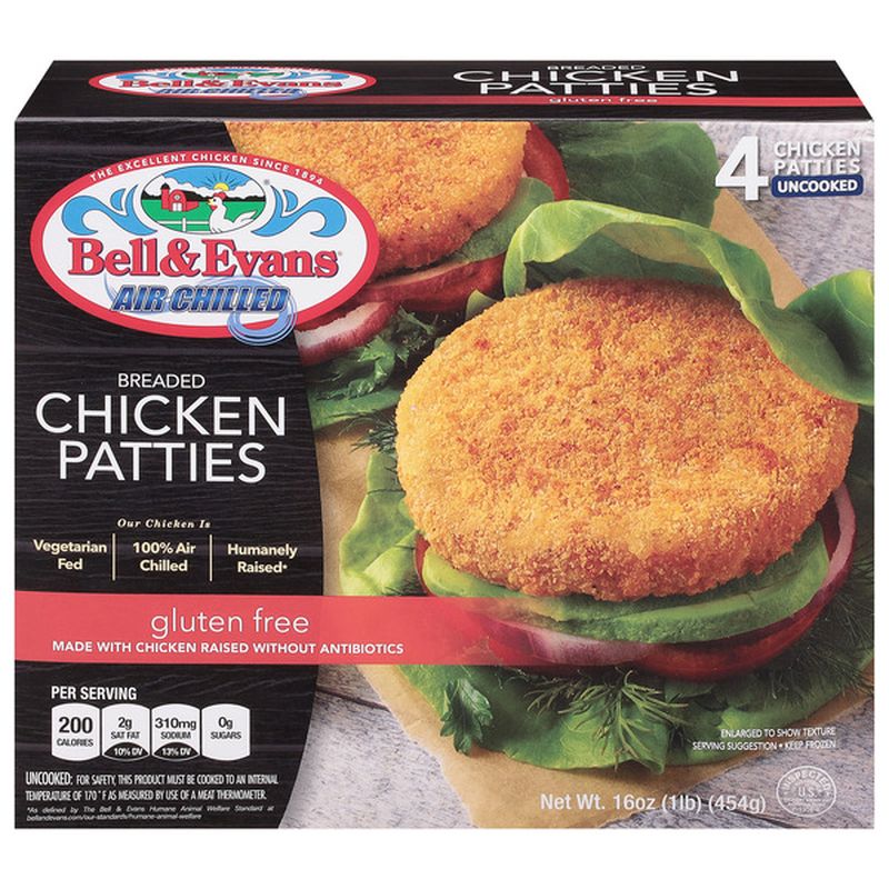 Bell & Evans Chicken Patties, Air Chilled, Breaded Wegmans