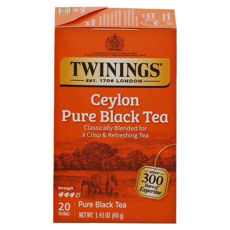 Twinings Black Tea, Ceylon Pure, Bags Wegmans