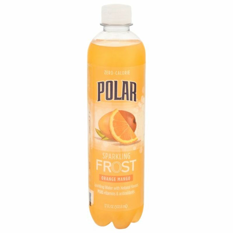 Polar Frost Sparkling Water, ZeroCalorie, Orange Mango Wegmans