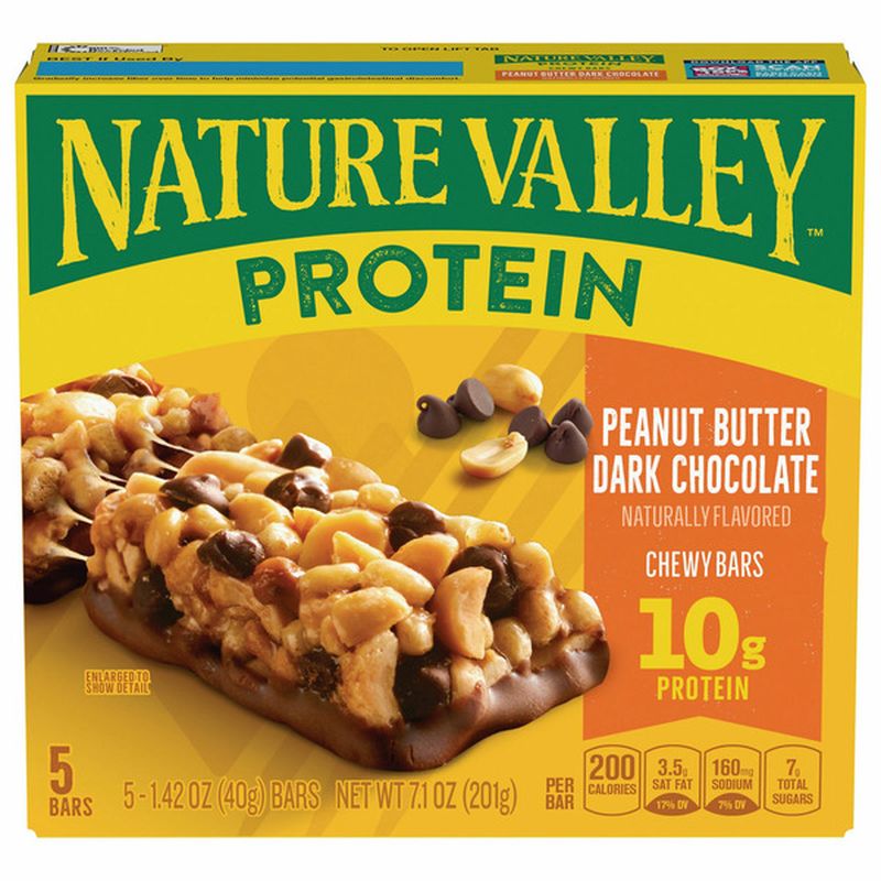 Nature Valley Chewy Bars, Peanut Butter Dark Chocolate, Protein Wegmans