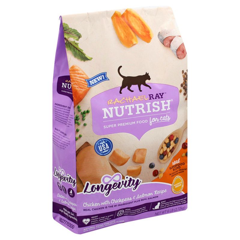Rachael Ray Nutrish Longevity Food for Cats Super Premium Chicken with Chickpeas Salmon Recipe Wegmans