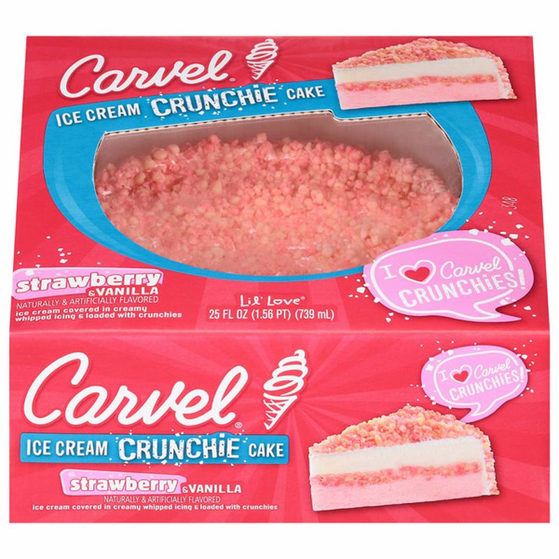 Carvel Ice Cream Cake, Strawberry & Vanilla, Crunchie Wegmans