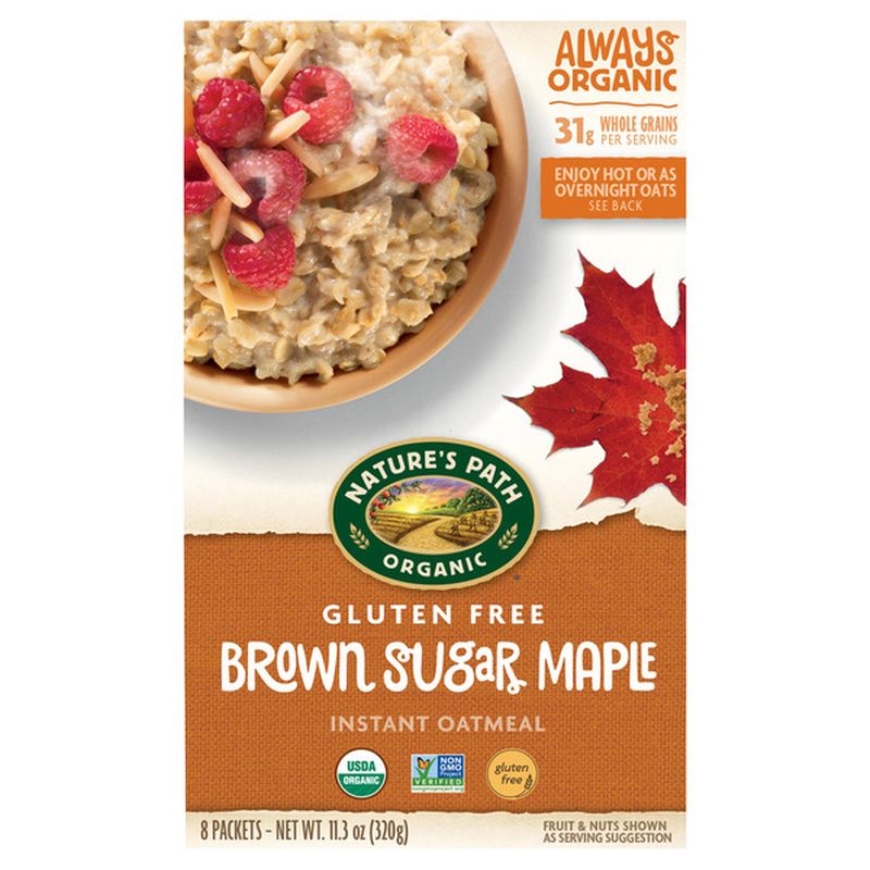 Nature's Path Oatmeal, Gluten Free, Instant, Brown Sugar Maple