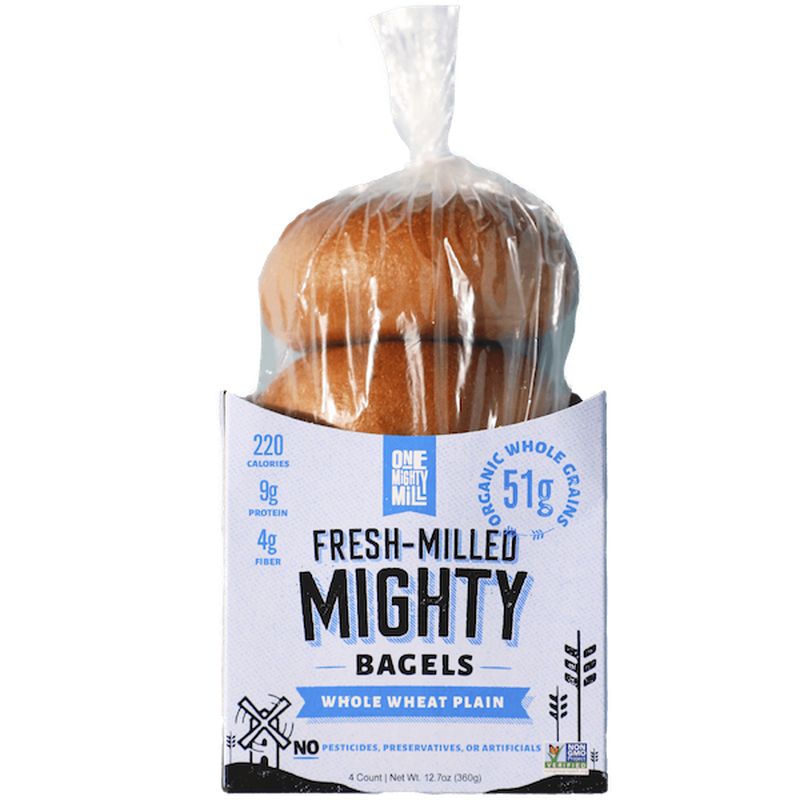 One Mighty Mill Whole Wheat Everything Bagels | 4 Count