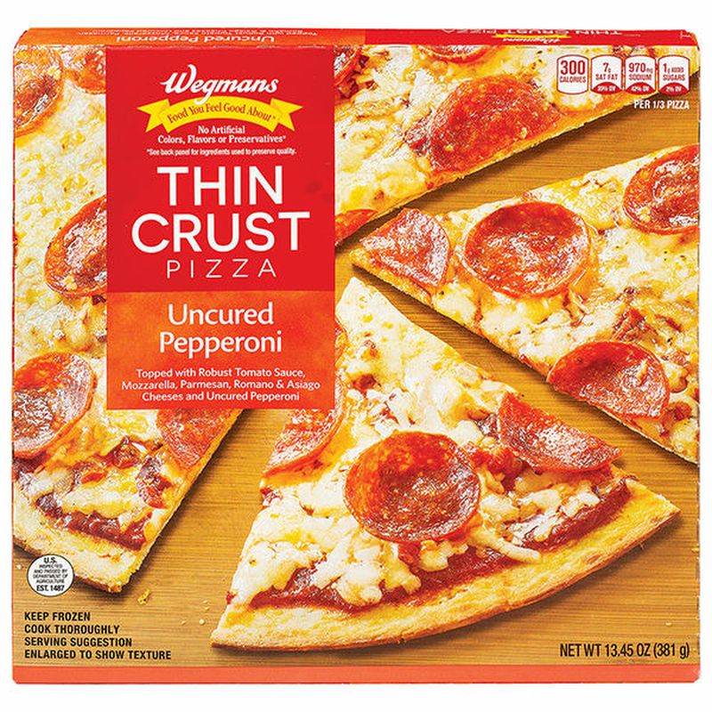 Wegmans Frozen Thin Crust Uncured Pepperoni Pizza Wegmans