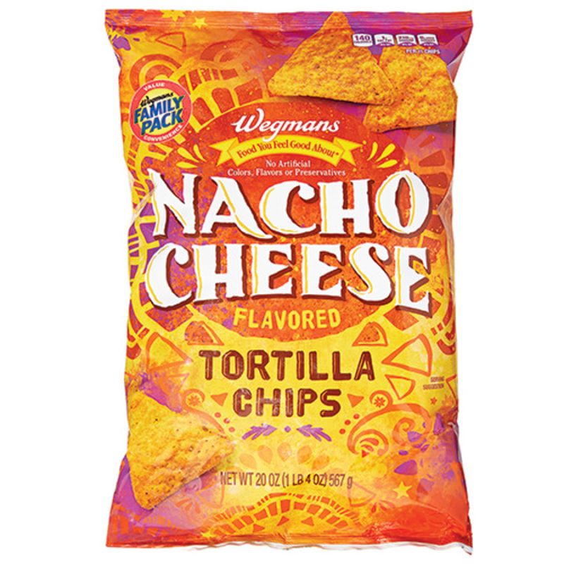 Wegmans Nacho Cheese Flavored Tortilla Chips, FAMILY PACK Wegmans