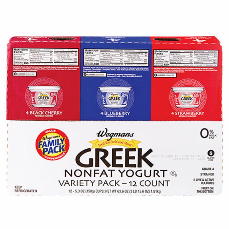 Wegmans Greek Nonfat Yogurt Variety, FAMILY PACK Wegmans