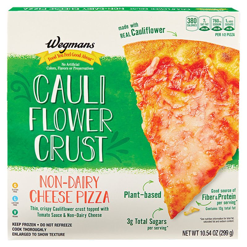 Wegmans Frozen Cauliflower Crust NonDairy Cheese Pizza Wegmans