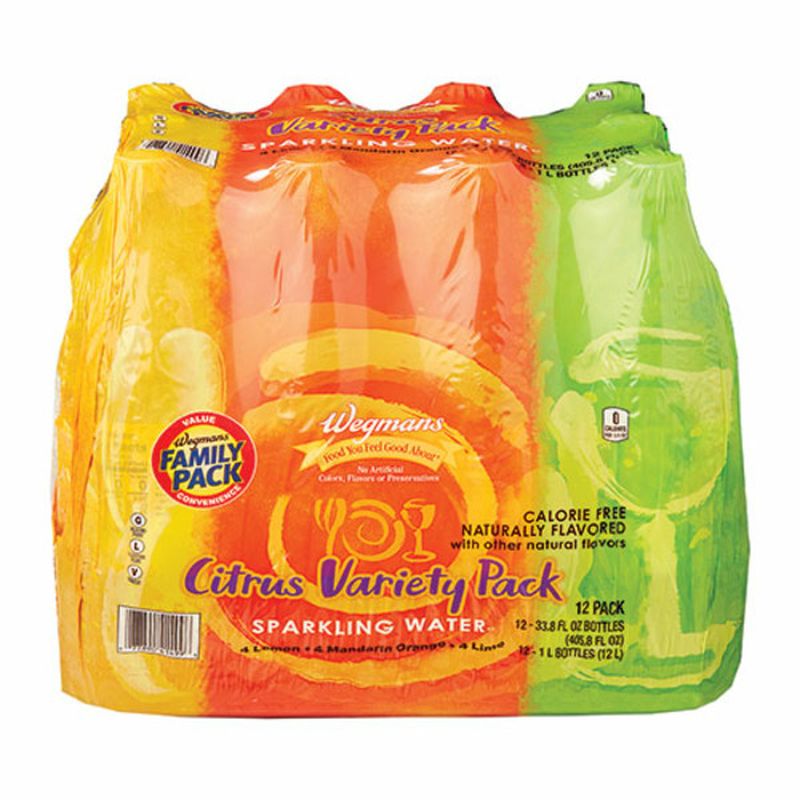 Wegmans Sparkling Water Citrus Sparkling Water Variety 12 Pack FAMILY PACK Wegmans