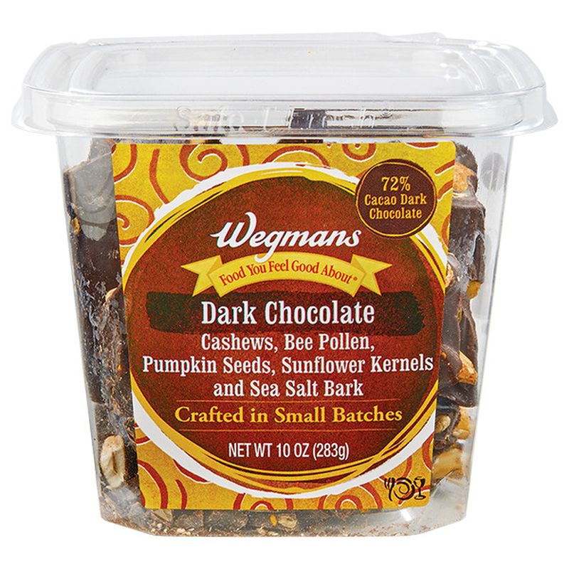 Wegmans Dark Chocolate Cashews, Bee Pollen, Pumpkin Seeds, Sunflower