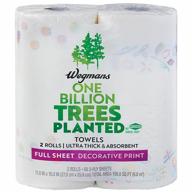 Wegmans Paper Towels, Printed Full Sheet, 2 Rolls | Wegmans