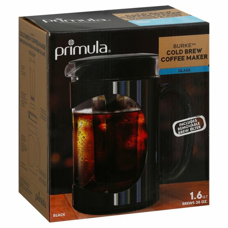 Primula Burke Coffee Maker, Cold Brew, Black, Glass, 1.6 Quarts Wegmans