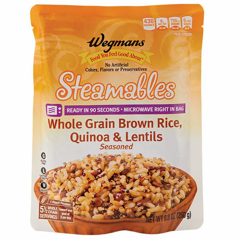 Wegmans Steamables Whole Grain Brown Rice, Quinoa & Lentils Wegmans