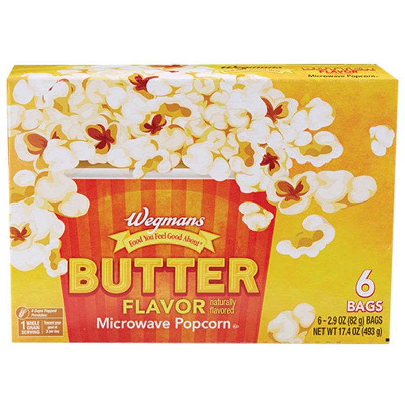 Wegmans Microwave Popcorn, Butter Flavored, 6ct Wegmans