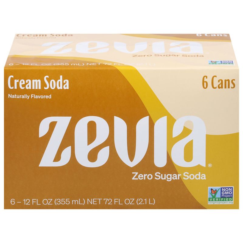 Zevia Soda, Zero Sugar, Cream Soda Wegmans