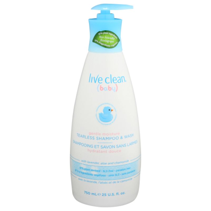 Live clean tearless baby shampoo hot sale & wash
