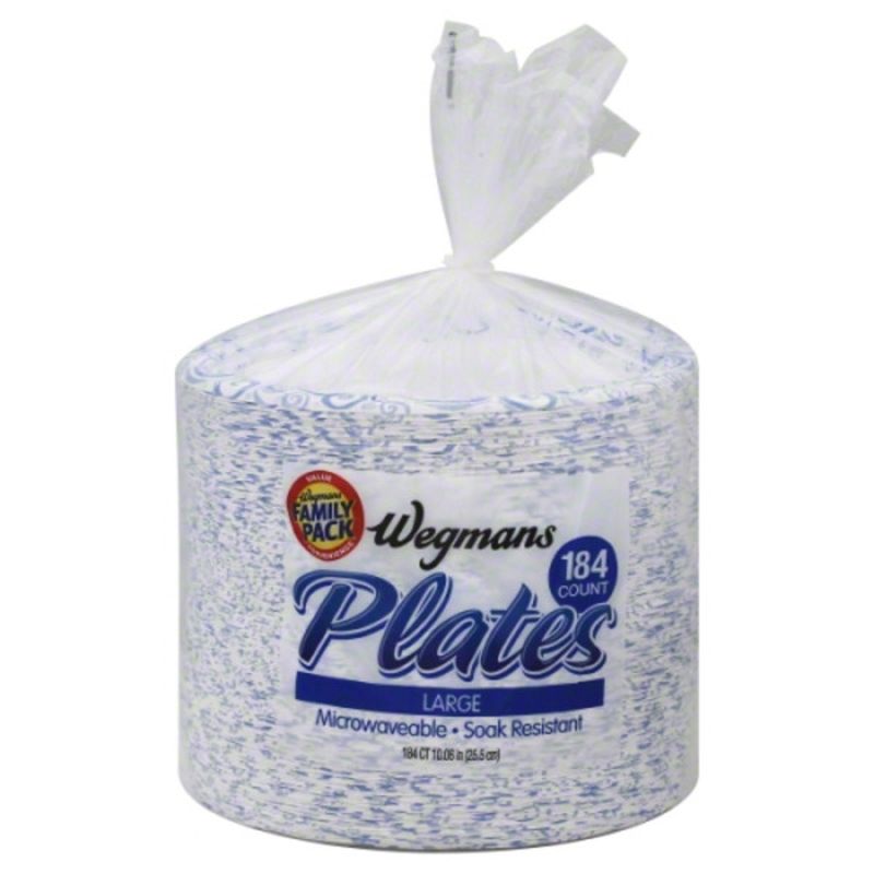 Wegmans Paper Plates, Large, 10.06", FAMILY PACK Wegmans