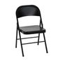 COSCO Black Metal Frame Metal Seat Indoor/Outdoor Standard Folding Chair 250-lb Weight Cap
