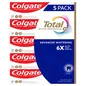 Colgate Total Active Prevention Plus Advanced Whitening Toothpaste, 6.4 oz, 5-pack