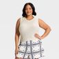 A New Day Women's Crewneck Drop Needle Pullover Sweater Tank, 3X - Cream